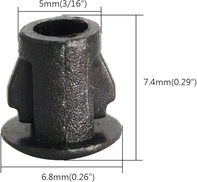 Hole Plugs 3/16" Plastic Flush Type Hole Plugs Snap in Locking Hole Tube Screw Caps Drilling Cover Plugs Fastener Covers for Kitchen Cabinet Furniture Black 100 Pack