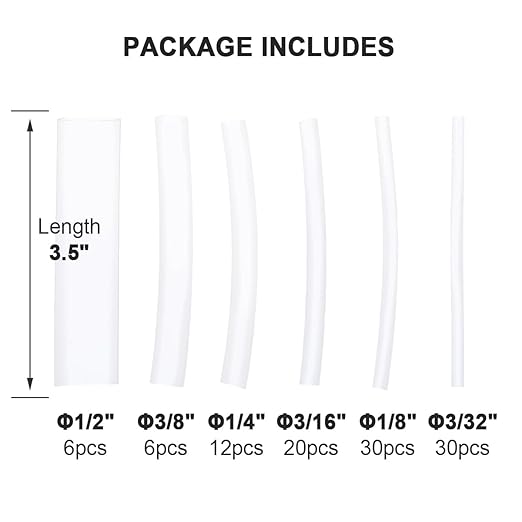 104 PCS Clear 3:1 Heat Shrink Tubing Kit Dual-Wall Adhesive Lined Heat-Shrink Tube Assortment Kit