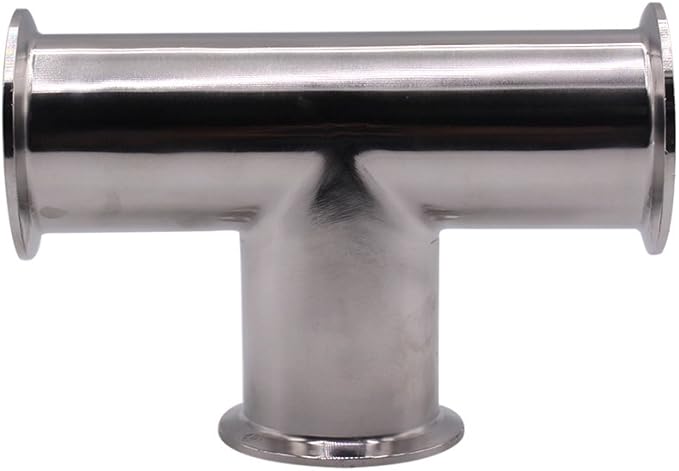 DERNORD Clamp Tee 3 Way Stainless Steel 304 Sanitary Fitting Fits 2" Tri-clamp, 51mm Pipe OD