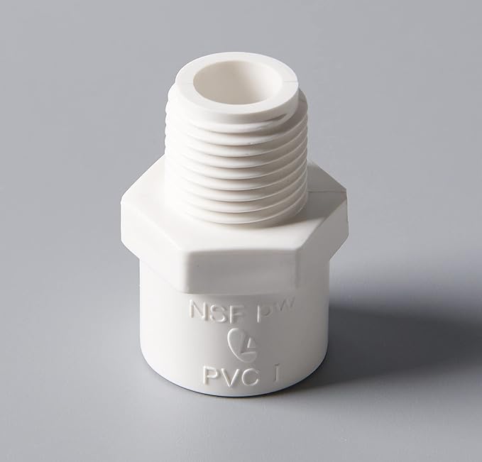Rainbow Dream 1-1/2 Inch PVC Male Adapter Pipe Fitting (Socket x Male Pipe Thread) - 6 Pack, White