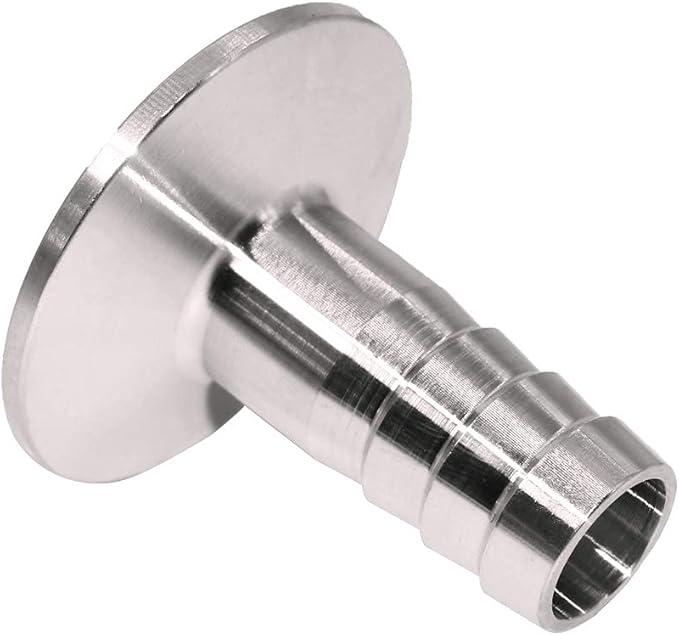 SHERICH KF25 Ф13 Rubber Hose Barb Adapter, Transition Fitting, ISO-KF FLange Size NW-25, 304 Stainless Steel (KF-25, KF25-Ф13)