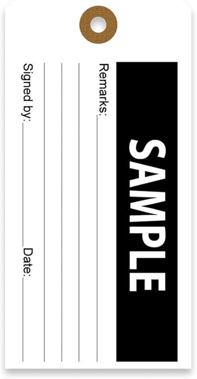 Tags 4 Less Production Quality Control Hang Tags – Equipment Preventative Maintenance Labels, for Easy Record-Keeping for Inventory Status (Sample, Pack of 100)