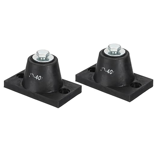 PATIKIL Rubber Vibration Isolator Mounting Bracket 40kg / 88lb Load Bearing, 2 Pack Machine Shock Absorber for Mini Split HVAC Air Conditioner Condenser (3.8 x 2.3 x 1")