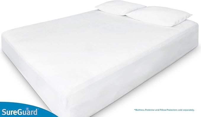 SureGuard King Size Mattress Protector - 100% Waterproof, Hypoallergenic - Premium Fitted Cotton Terry Cover