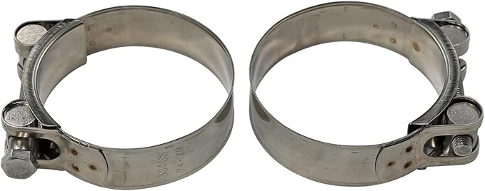 AKIHISA T-Bolt Hose Clamp,162-174mm OD Range 304 Stainless Steel Pipe Strap Clamp, Adjustable Heavy Duty Tube Clamp (2Pack, 6.38" to 6.85")
