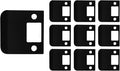 QCAA Solid Brass Extended Lip Strike, 2-1/2''X2-1/4", Matte Black, 10 Pack, Made in Taiwan