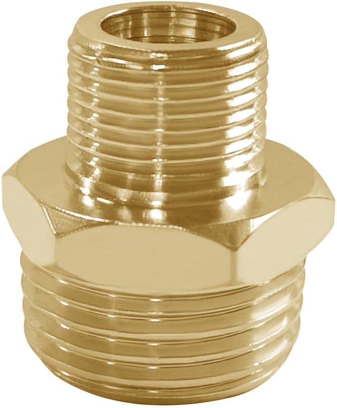 Joywayus 1/2 G Male to 3/8 Compression Male Thread Pipe Fitting, Brass Reducer Faucet Connector Water Hose Adapter, Supply Line Adapter for RV Kitchen Bathroom Plumbing (Pack of 4)