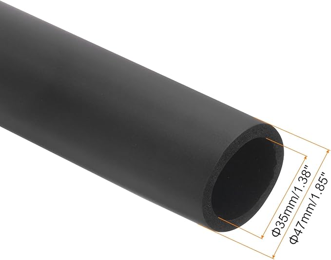uxcell Foam Tubing for Handle Grip Support, Pipe Insulation, 35mm ID 47mm OD 1m Length Black