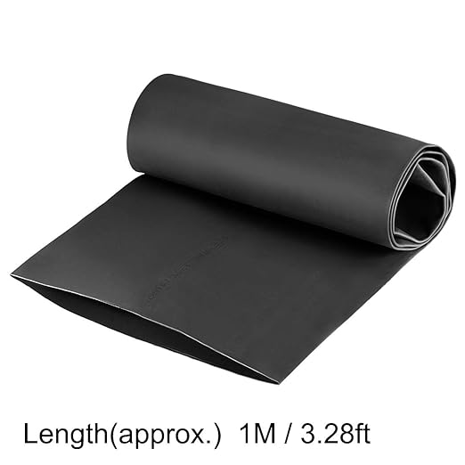 uxcell Heat Shrink Tubing, 6"(150mm) Dia 240mm Flat Width 2:1 Rate Shrinkable Tube Cable Sleeve 1m - Black