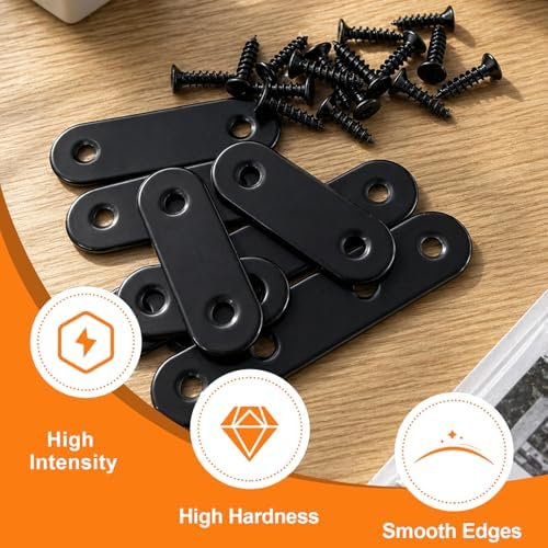 100PCS Stainless Steel Mending Plate,Heavy Duty Straight Metal Mending Plates, 4 Sizes (1.4”-2.7”) Flat Brackets for Wood Repair, Furniture, Joining, DIY Projects