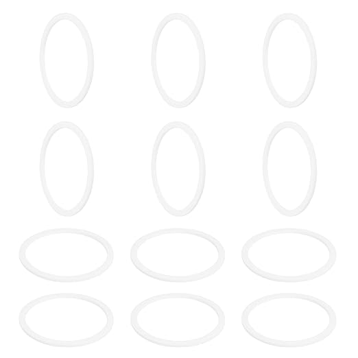 MECCANIXITY PTFE Flat Washers, 12Pack 62mm OD 53mm ID 2mm Thick Sealing Spacer Gasket Ring for Faucet Pipe Hose Bolt Machinery, White