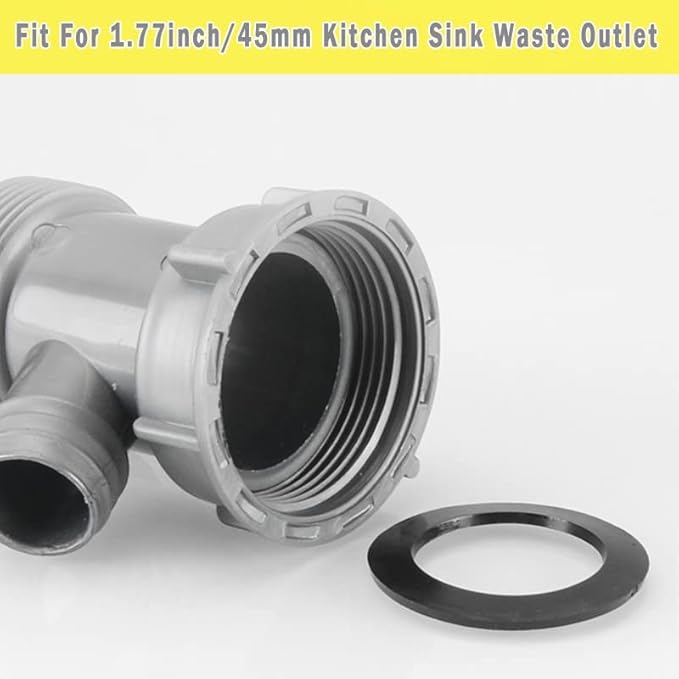 Kitchen Sink Drain Pipe Adapter Wye, Y-Shaped Strainer Connector Waste Outlet Male Female Thread Fitting with Dishwasher Input