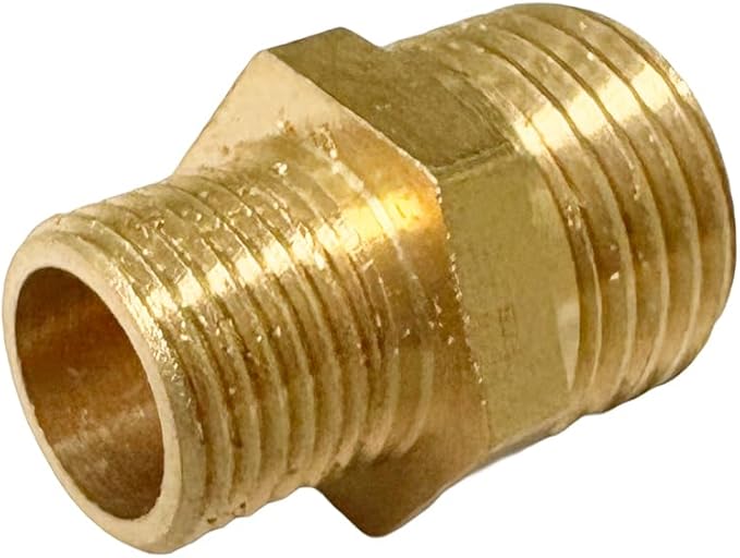 1/4" x 1/8" Male Threaded Hex Nipple Reducer Brass NPT Pipe Fitting Adapter Straight Connectors Pack of 5