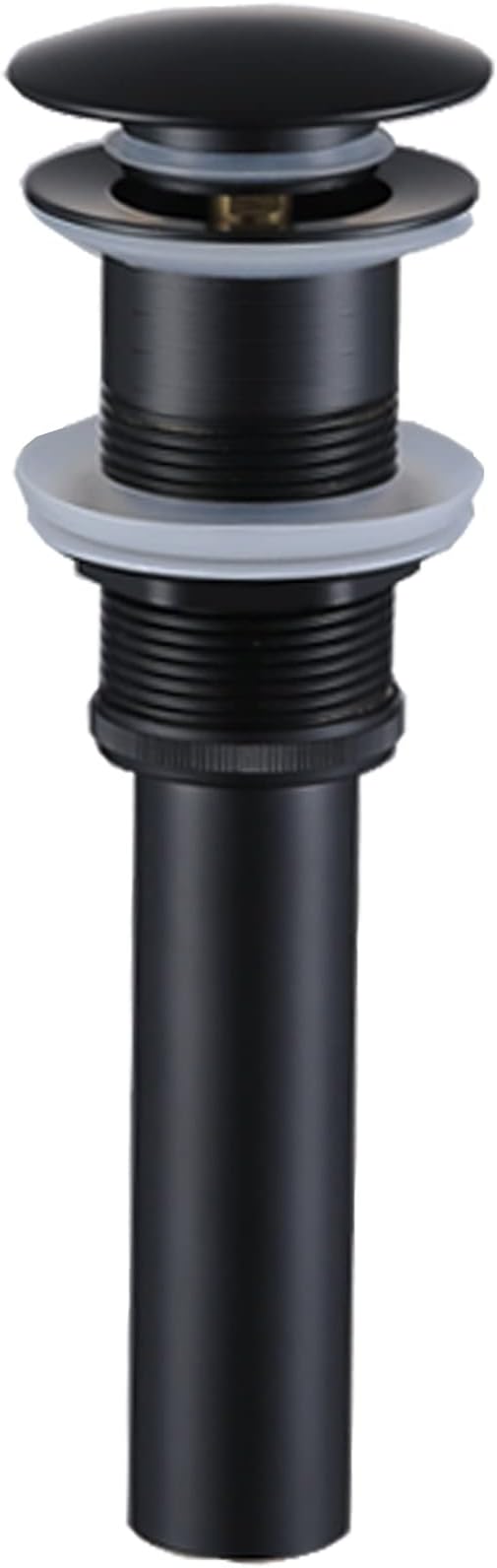 Pop Up Sink Drain Without Overflow, Bathroom Sink Push Pop Up Assembly Vessel Sink Drain Without Overflow. (Matte Black)