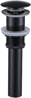 Pop Up Sink Drain Without Overflow, Bathroom Sink Push Pop Up Assembly Vessel Sink Drain Without Overflow. (Matte Black)