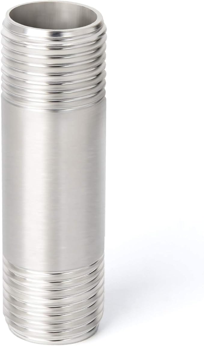 TAISHER 2Pcs Stainless Steel Pipe Fittings, 1/4" NPT x 1/4" NPT Male Threaded, 2" Length Nipple Cast Pipe