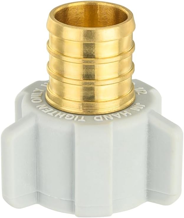 (Pack of 2) EFIELD Pex 3/4" Pex x 1/2" Female NPT Swivel Adapter Barb Crimp Brass Pex Fittings, ASTM F1807 (2),(PEX1807305)