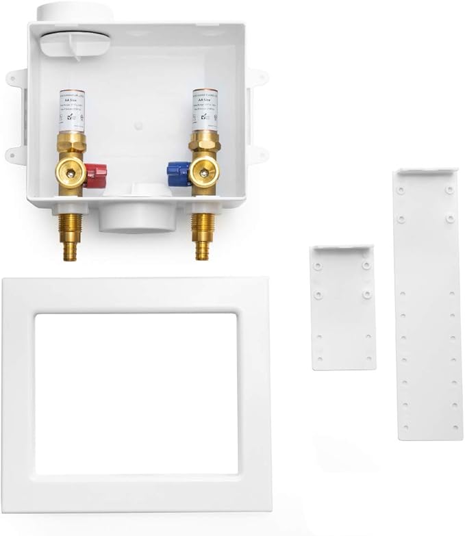 EFIELD Washing Machine Outlet Box,1/2-inch Crimp Pex Inlet, Center Drain with Water Hammer Arrestor,(WM012)