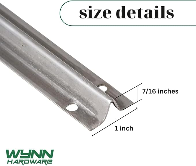 Stainless Steel Screw-on Track Cover for Sliding Patio Glass Doors - Replacement Hardware for Fixing Sliding Glass Door Track (2 Feet, 2 Pack)