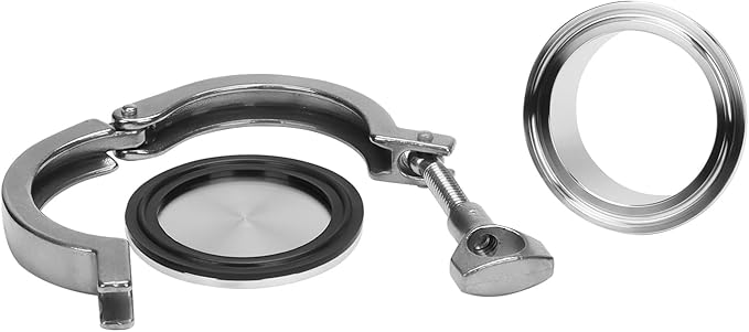 DERNORD 2" Sanitary Pipe Fittings Set, Stainless Steel End Cap + Weld Ferrule + Tri Clamp + FKM Gasket