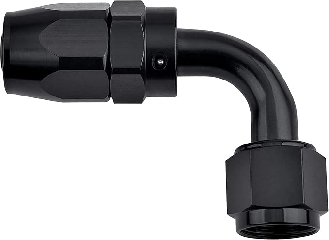 EVIL ENERGY 8AN Hose End Fitting 90 Degree Swivel for CPE Braided Hose Black