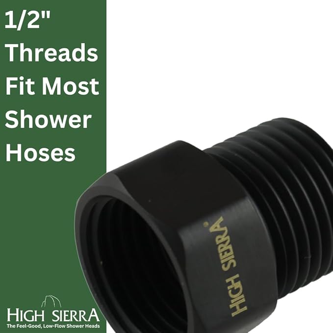 High Sierra® - Solid Metal Certified Vacuum Breaker and Backflow Preventer for Handheld Shower Heads - Brushed Gold Finish