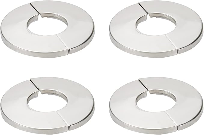 Wall Split Flange, Stainless Steel Round Escutcheon Plate for 1.06"/27mm Diameter Pipe, Pack of 4