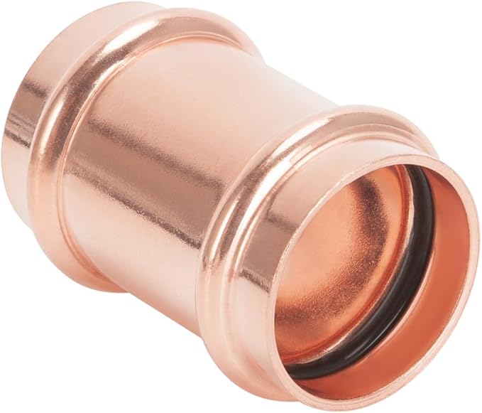 Copper Press Fittings 3/4 inch Coupling Without Stop Zero Lead P x P Plumbing Fittings for Residential Commercial 10-Pack