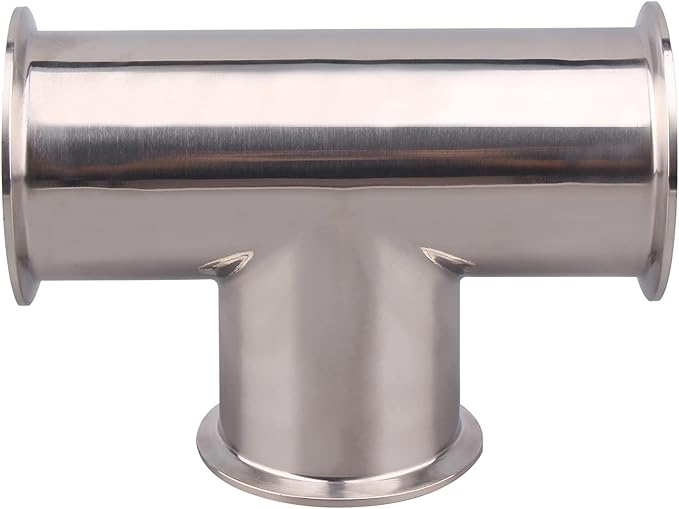 DERNORD Clamp Tee 3 Way Stainless Steel 304 with 3 Silicone Gaskets Fits 3" Tri Clamp, 91mm Pipe OD Sanitary Fittings