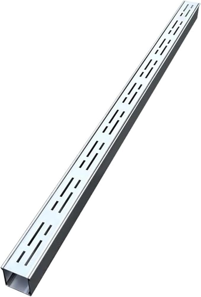 Narrow Channel Drain Grate, 304 Stainless Steel Trench Drain System with Grate, Outdoor Shallow Channel Drainage Kit for Yard, Patio, Driveway Garage (39.4" Lx1.97 Wx1.2 H)