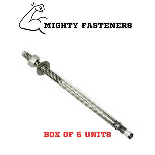 Premium 316 Stainless Steel Wedge Anchor, 5/8"-11 X 7 – Heavy Duty Corrosion Resistant Fastener for Concrete and Masonry Applications 5 Pack