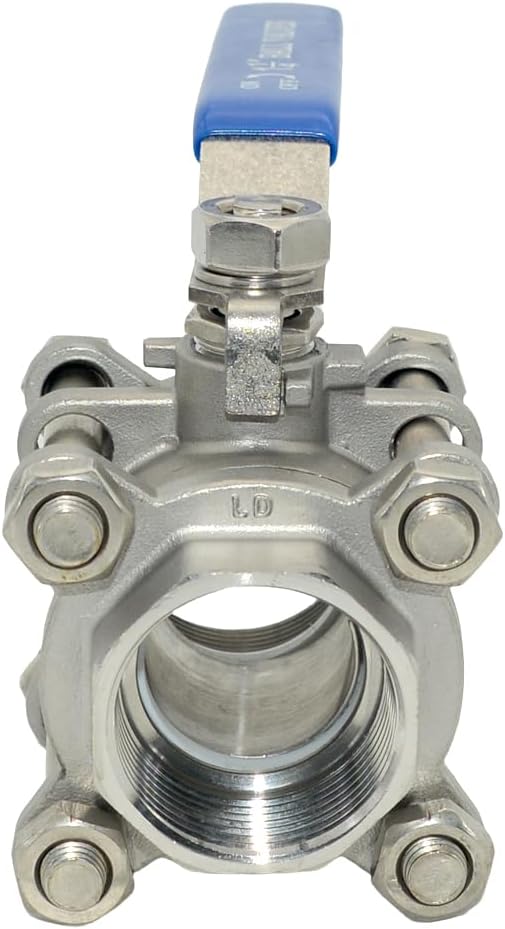 Ball Valve NPT Thread - Stainless Steel 304 Female 3-Piece Full Port(1-1/4'')