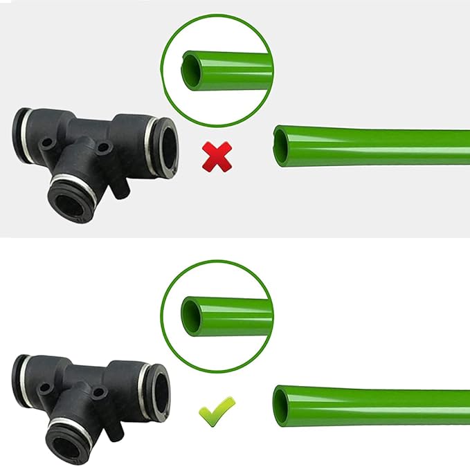 Utah Pneumatic 1/4" Push To Connect Tee Fittings (10-pack) | Air Line & Pneumatic Quick Connect Coupler | Ptc T-style Tube Connector For 1/4 Inch Od Tubing