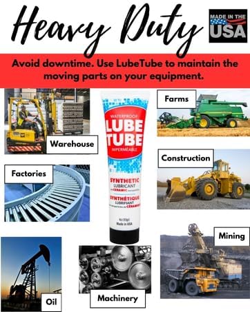 LubeTube 4oz – Multipurpose Synthetic Grease for Pool Equipment, Plumbing Fixtures, RV Toilets, Marine Systems, Machinery & Household Use – PFAS-Free, Food-Grade, Ceramic-Enhanced – Made in USA