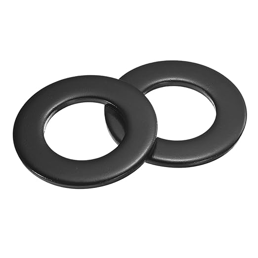2-Pack M30 Flat Washers, Metric 56mm OD 4mm Thick 304 Stainless Steel Washers for Bolts Screws Nuts for Automotive/Machinery/Furniture, Flat Metal Washers [Black Galvanized]