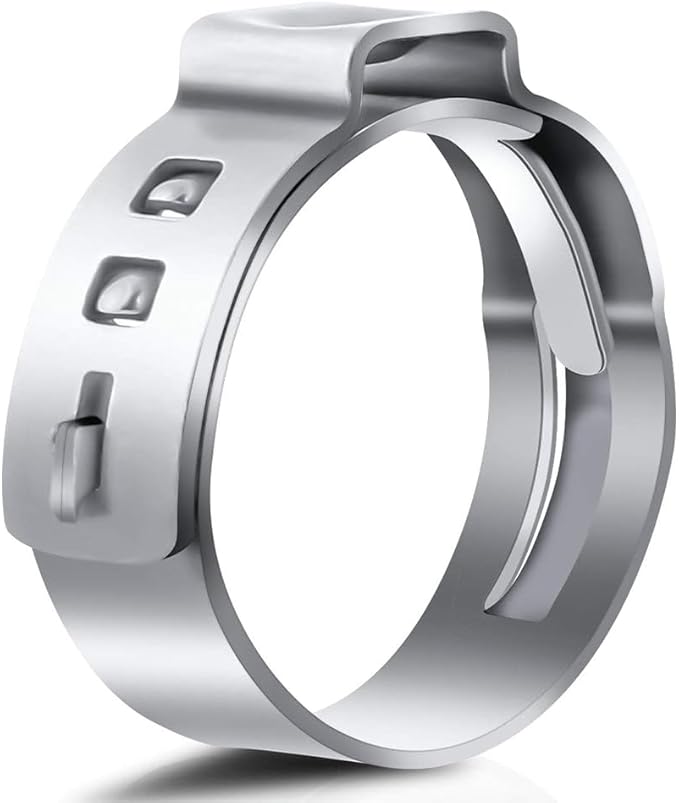 100PCS 5/8 Inch PEX Cinch Clamps Rings, 304 Stainless Steel PEX Fitting Clamps Pinch Crimp Rings for PEX Tubing Pipe Fitting Connections (Silver -5/8inch(100PCS))