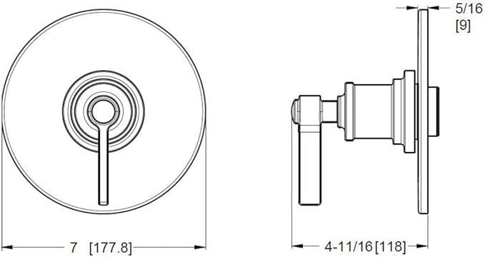 Pfister R89-1WN Winter Park Pressure Balanced Valve Trim Only with Single Lever Handle - Less Rough In - Polished Chrome