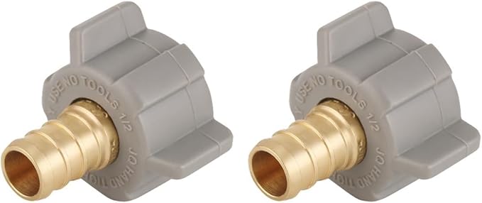 Pipe Fitting - 1/2" Pex 1/2" Female NPT Swivel Adapter Barb Crimp Fitting, Anti-Corrosion, No Lead, 5 Year Warranty, (PEX1807202-2PCS)