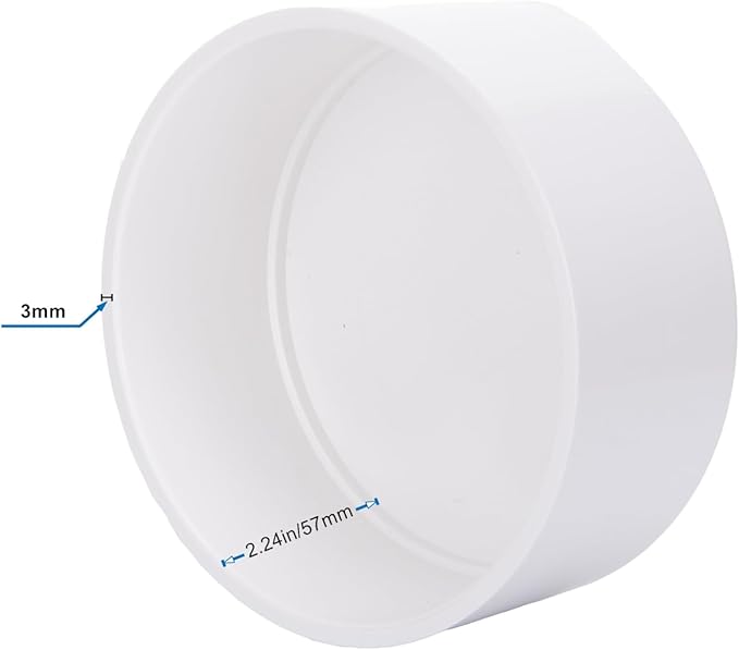 PVC Pipe End Cap Fitting Furniture Grade PVC Pipe End Cap Plug Adapter (6 inch (1 Pack))