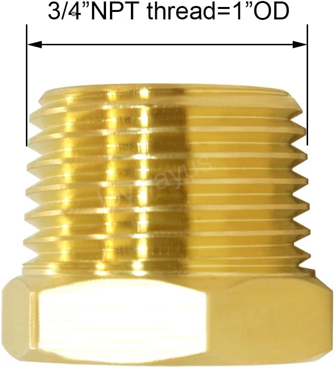 Joywayus 3/4" NPT Male Pipe Plug Outer Hex Head Plug Brass Pipe Fitting (Pack of 2)