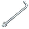 Sandbaggy 5/8" X 8" Threaded Concrete Anchor L-Bolts (Nuts & Washers Included) - Hot Dipped Galvanized - Sill Plate, Base Plate, Masonry, Wood, Cement Anchors, J Bolt (150, 5/8" x 8")
