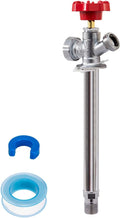 SUNGATOR 8 Inch Frost Free Sillcock, Anti-Siphon Outdoor Hose Valve, 1/2" MIP x 3/4" GHT Hose Bibb, No Lead Brass Garden Faucet/Spigot, MIP End for Both Pushfit and Threaded Connection