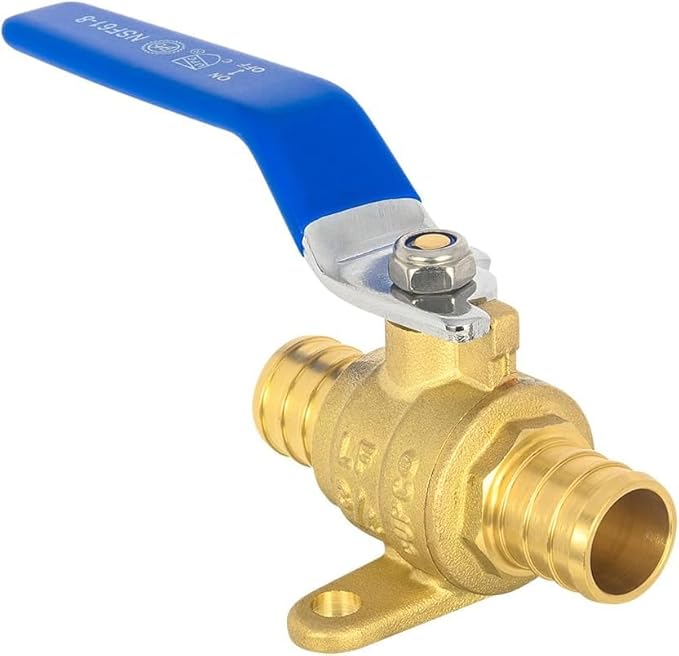 30-Pack EFIELD 3/4-inch Crimp Pex Full Port Shut-off Brass Ball Valve with Drop-ear, Red and Blue Levels, ASTM F1807,(VALVE217-30PCS)