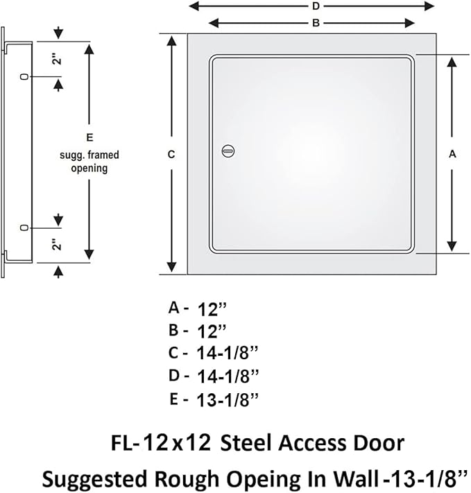 Premier Access Doors 12 x 12 Flush Mount Steel Access Panel for Drywall, Powder Coated White