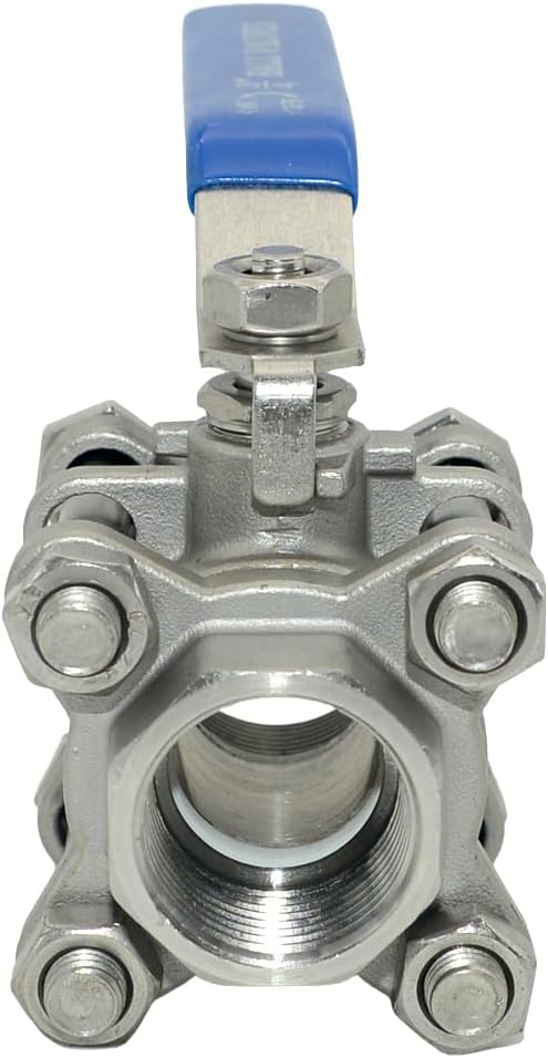 Ball Valve NPT Thread - Stainless Steel 304 Female 3-Piece Full Port(3/4'')