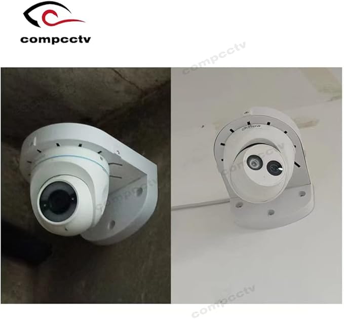 Security Camera Mount Bracket, Aluminum Indoor Outdoor Wall Mount Bracket L-Type Bracket for CCTV Security Dome IP Camera Mounting Dome Security Camera Junction Box Mount Bracket Universal