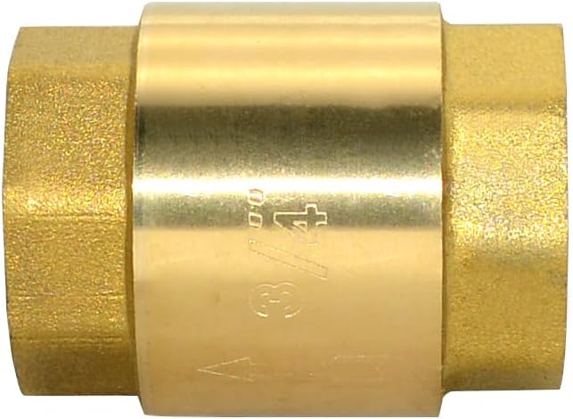 DAN SPEED Brass Check Valve,Female Thread Spring Check Valve,One Way Horizontal Check Valves for Backflow Prevention,Well, Pump, Tank ((DN20) 3/4'')
