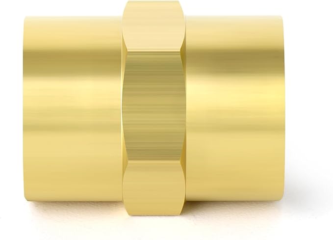 TAISHER 2PCS Brass Pipe Fitting, Coupling, 3/4-Inch Female Pipe x 3/4-Inch Female Pipe