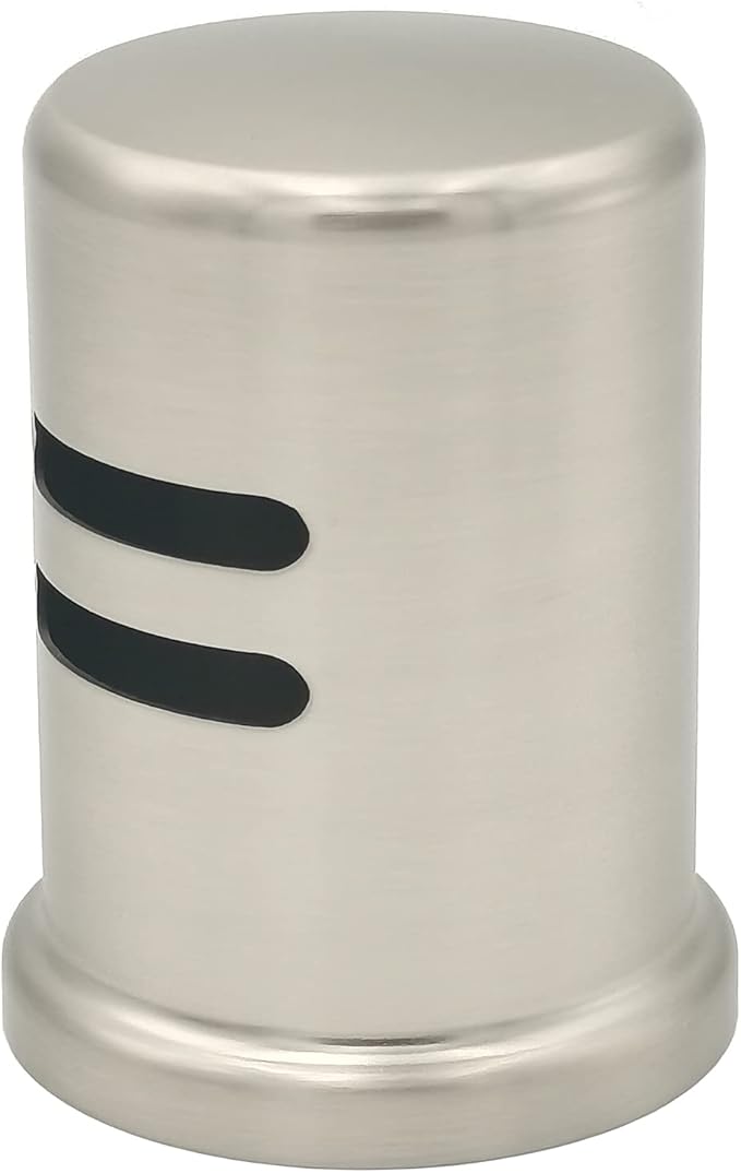 Dishwasher Air Gap Kits with Satin Nickel Dishwasher Air Gap Cover and Matching Escutcheon, Replacement air gap dishwasher, Solid Brass Air Gap Cap,Satin Nickel Finish