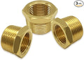 Hooshing 3PCS Brass Reducing Hex Bushing 1" NPT Male x 3/4" NPT Female Thread Reducer Pipe Fitting Adapter